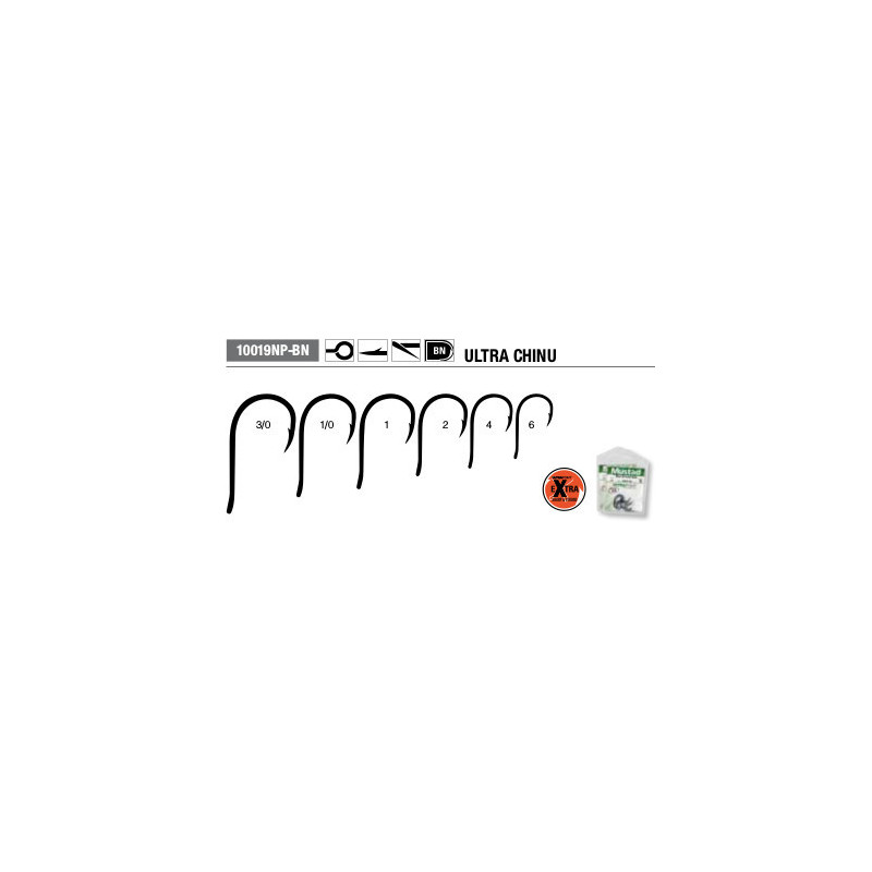 Anzuelo Mustad Chinu 10019 nº 1/0 | 10 unidades
