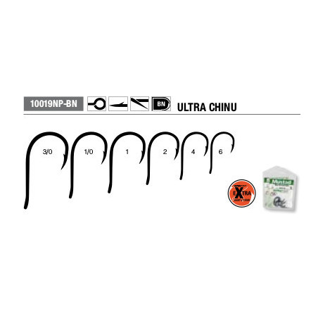 Anzuelo Mustad Chinu 10019 nº 1/0 | 10 unidades