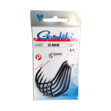 Anzuelo Gamakatsu 4644F nº 5/0 | Forjado con argolla y acabado níquel negro
