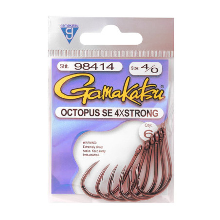 Anzuelo Gamakatsu SE 4X nº 6/0 | Forjado con argolla